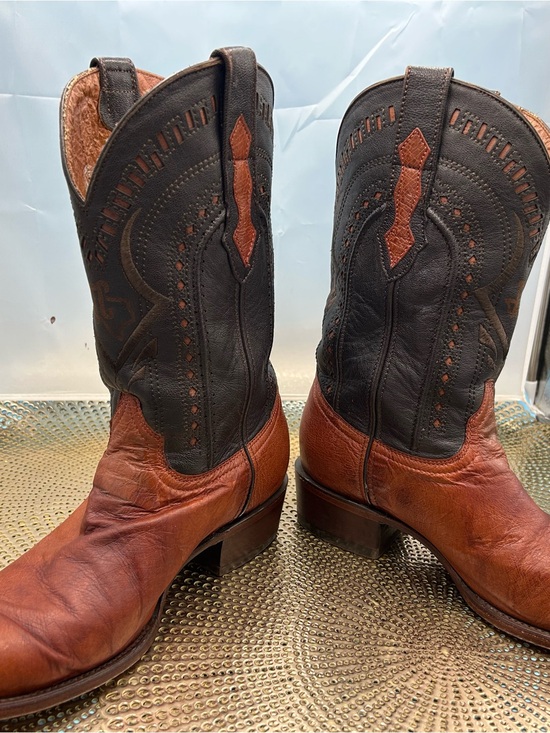 Texas Country men 10 hand tooled inlay cowboy boots main image 13